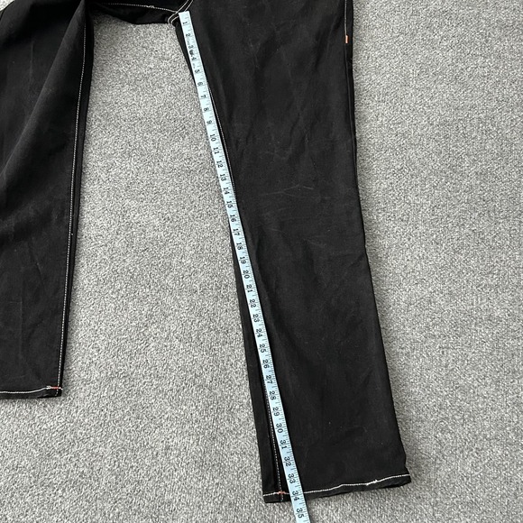 True Religion Ricky Relaxed Straight Jeans Mens 34x34 Black Contrast Stitch - Picture 12 of 15